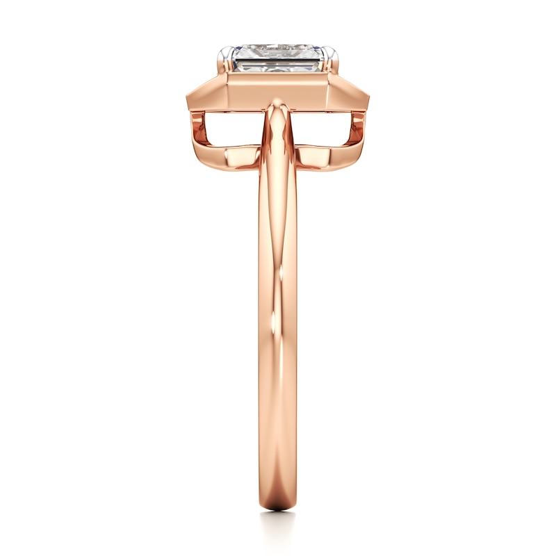 Main Image 3 of J'Lure Radiant Brilliant-Cut Lab-Grown Diamond Half-Halo Engagement Ring 1 ct tw 18K Rose Gold
