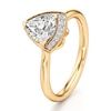 Thumbnail Image 4 of J'Lure Trillion Curved Brilliant-Cut Lab-Grown Diamond Half-Halo Engagement Ring 1 ct tw 18K Yellow Gold
