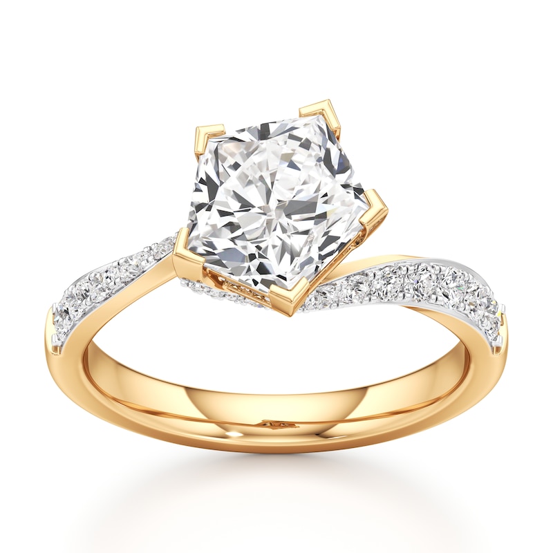Main Image 1 of J'Lure Pentagon Brilliant-Cut Lab-Grown Diamond Bypass Engagement Ring 2-3/8 ct tw 18K Yellow Gold