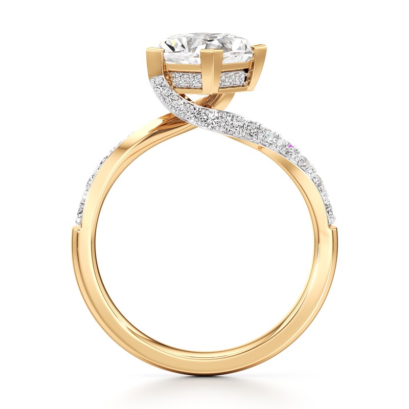 Main Image 2 of J'Lure Pentagon Brilliant-Cut Lab-Grown Diamond Bypass Engagement Ring 2-3/8 ct tw 18K Yellow Gold