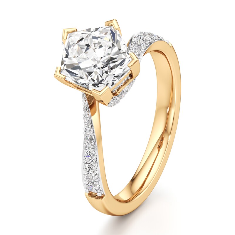 Main Image 4 of J'Lure Pentagon Brilliant-Cut Lab-Grown Diamond Bypass Engagement Ring 2-3/8 ct tw 18K Yellow Gold
