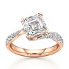 Thumbnail Image 1 of J'Lure Square-Emerald Step-Cut Lab-Created Diamond Bypass Engagement Ring 3-5/8 ct tw 18K Rose Gold