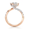 Thumbnail Image 2 of J'Lure Square-Emerald Step-Cut Lab-Created Diamond Bypass Engagement Ring 3-5/8 ct tw 18K Rose Gold