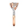 Thumbnail Image 3 of J'Lure Square-Emerald Step-Cut Lab-Created Diamond Bypass Engagement Ring 3-5/8 ct tw 18K Rose Gold