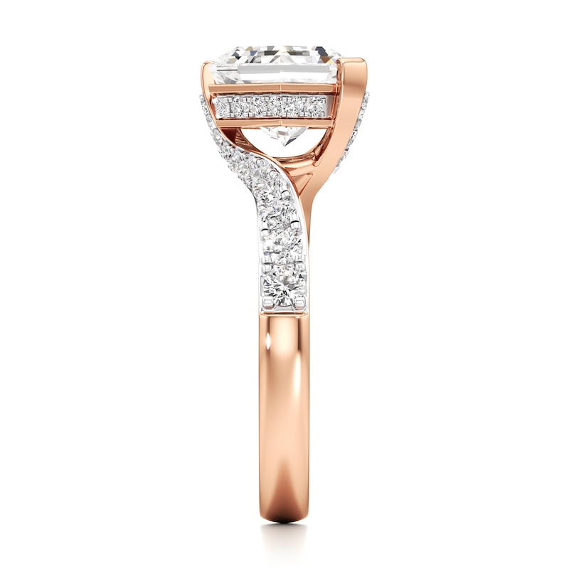 Main Image 3 of J'Lure Hexagon Brilliant-Cut Lab-Grown Diamond Bypass Engagement Ring 3-1/2 ct tw 18K Rose Gold