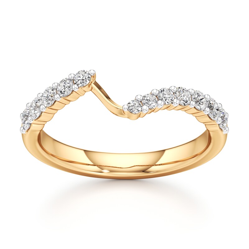 Main Image 1 of J'Lure Lab-Grown Diamond Contour Wedding Band 3/8 ct tw 18K Yellow Gold