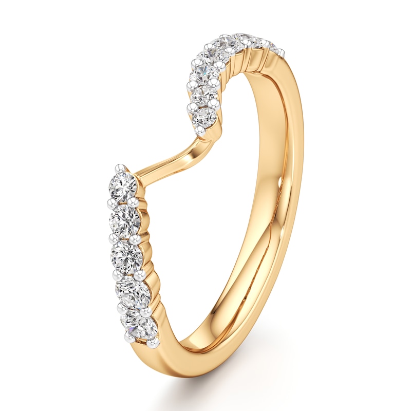Main Image 4 of J'Lure Lab-Grown Diamond Contour Wedding Band 3/8 ct tw 18K Yellow Gold