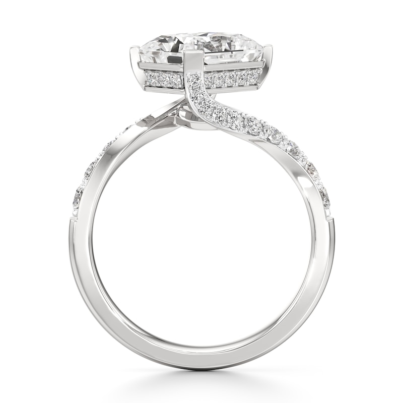 Main Image 2 of J'Lure Radiant Brilliant-Cut Lab-Grown Diamond Bypass Engagement Ring 3-1/2 ct tw 18K White Gold