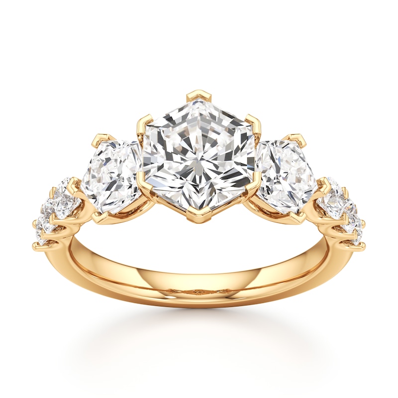 Main Image 1 of J'Lure Hexagon Brilliant-Cut Lab-Grown Diamond Engagement Ring 3-1/2 ct tw 18K Yellow Gold