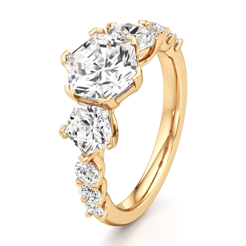 Main Image 4 of J'Lure Hexagon Brilliant-Cut Lab-Grown Diamond Engagement Ring 3-1/2 ct tw 18K Yellow Gold