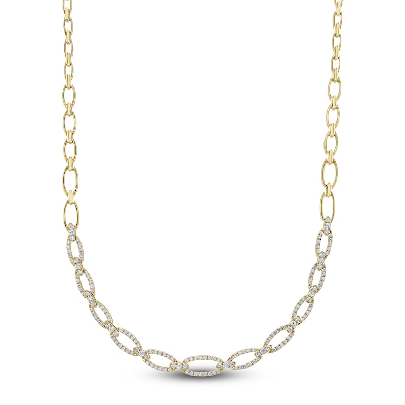 Main Image 2 of Shy Creation Diamond Graduated Chain Link Necklace 2-3/8 ct tw 14K Yellow Gold 16" SC55021038Z16