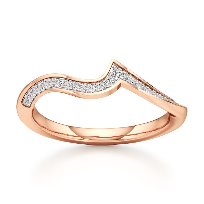 Main Image 1 of J'Lure Lab-Grown Diamond Contour Wedding Band 1/8 ct tw 18K Rose Gold