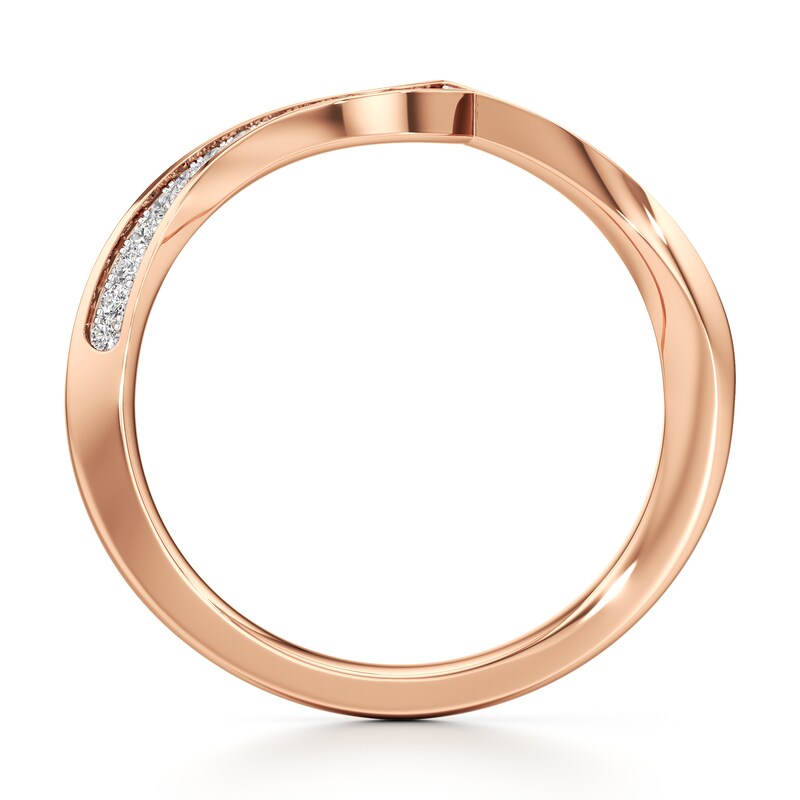 Main Image 2 of J'Lure Lab-Grown Diamond Contour Wedding Band 1/8 ct tw 18K Rose Gold