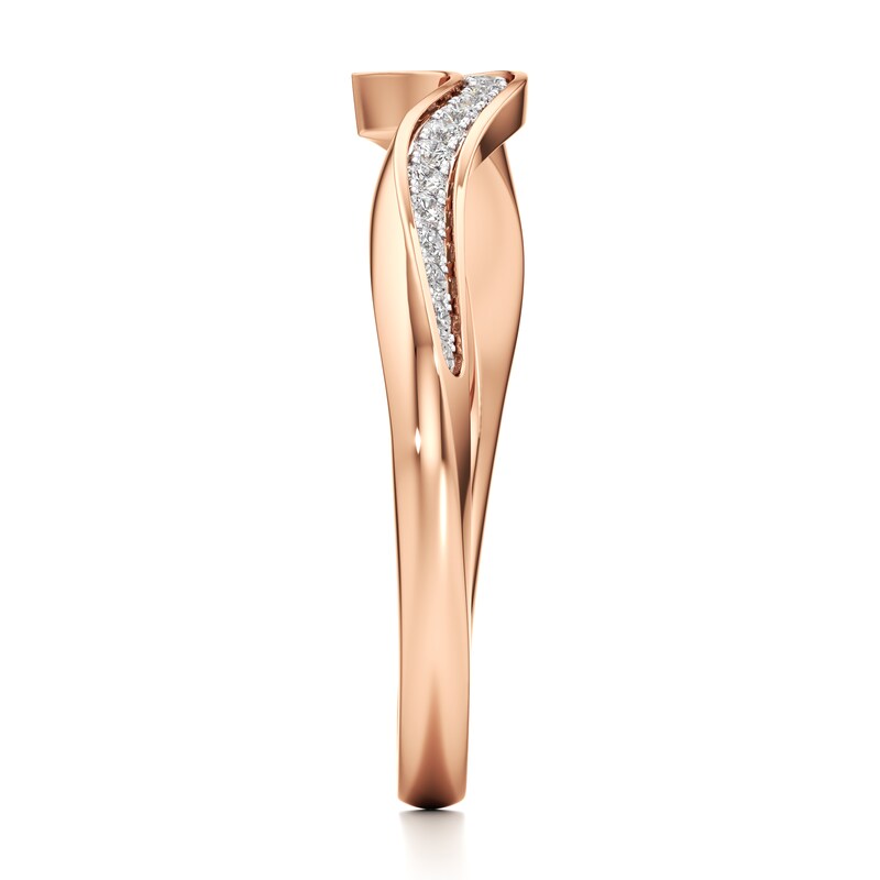 Main Image 3 of J'Lure Lab-Grown Diamond Contour Wedding Band 1/8 ct tw 18K Rose Gold
