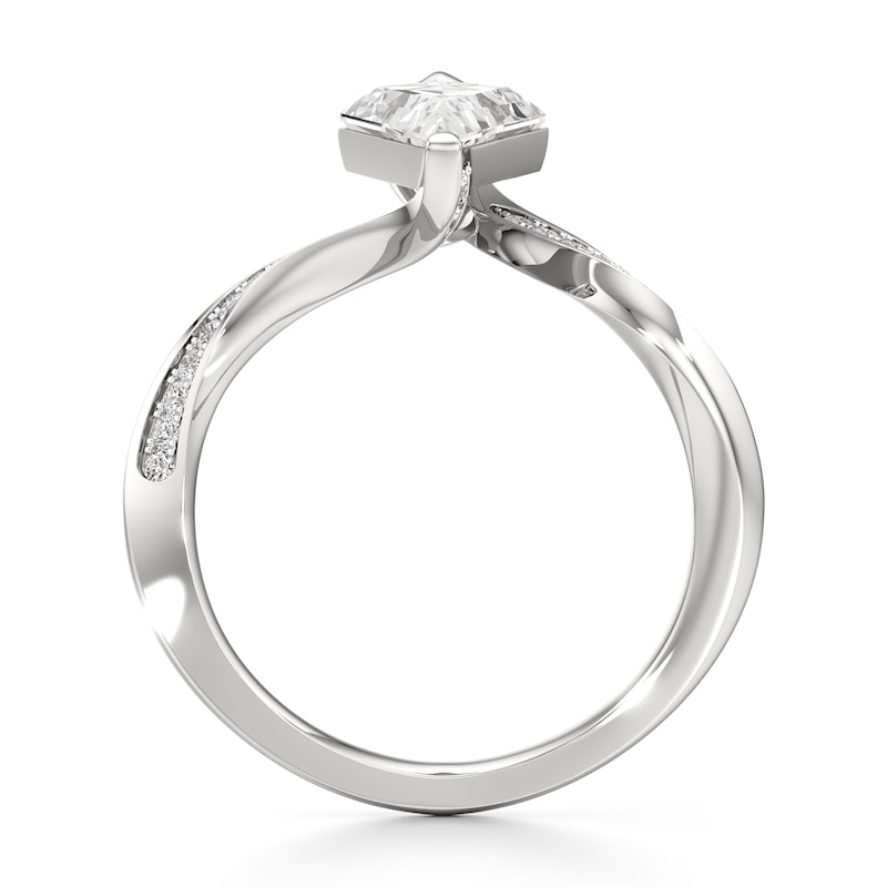 Main Image 2 of J'Lure Kite Step-Cut Lab-Grown Diamond Bypass Engagement Ring 2-1/6 ct tw 18K White Gold