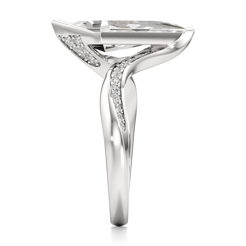 Main Image 3 of J'Lure Kite Step-Cut Lab-Grown Diamond Bypass Engagement Ring 2-1/6 ct tw 18K White Gold