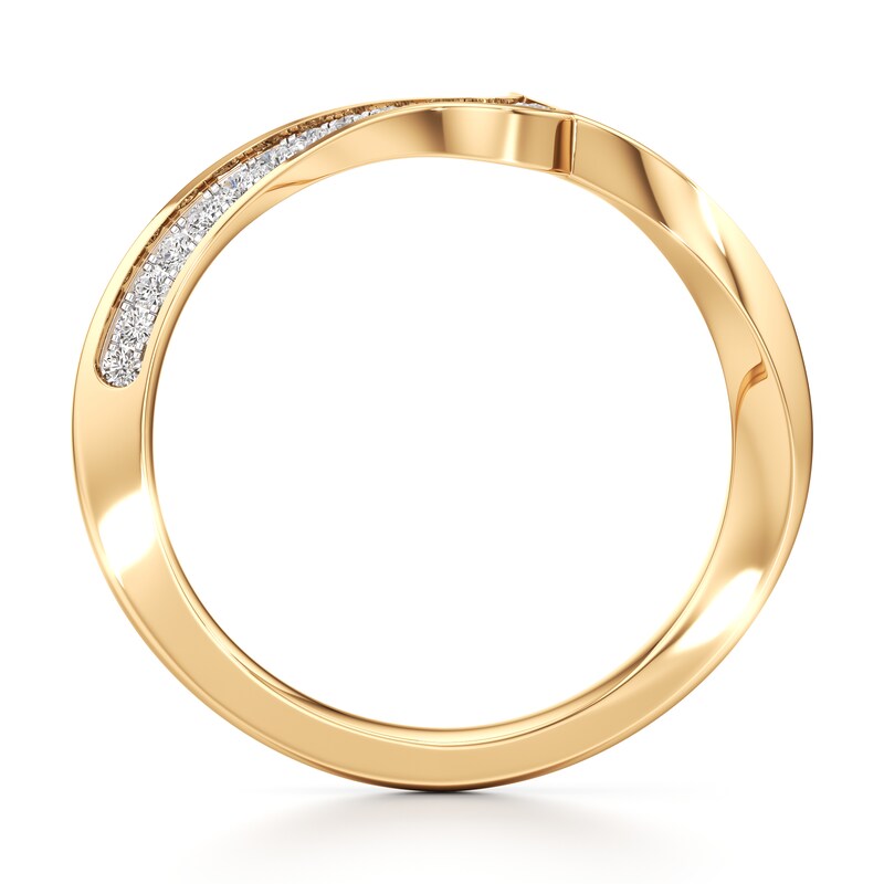 Main Image 2 of J'Lure Lab-Created Diamond Contour Wedding Band 1/6 ct tw 18K Yellow Gold