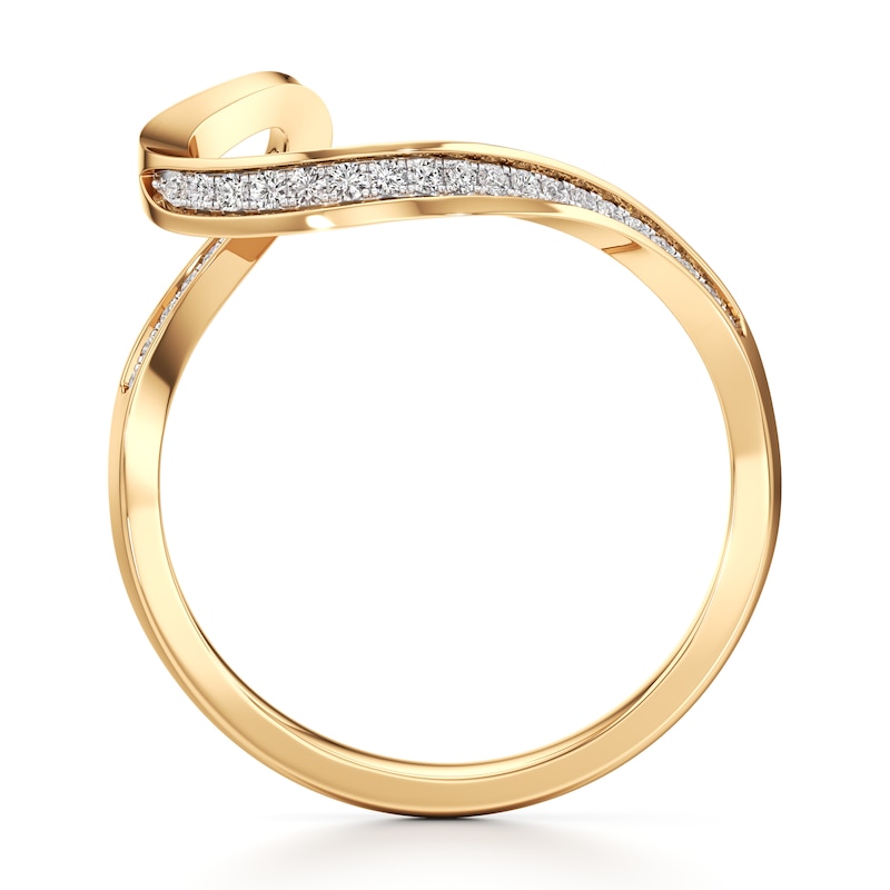 Main Image 2 of J'Lure Lab-Grown Diamond Contour Wedding Band 1/6 ct tw 18K Yellow Gold
