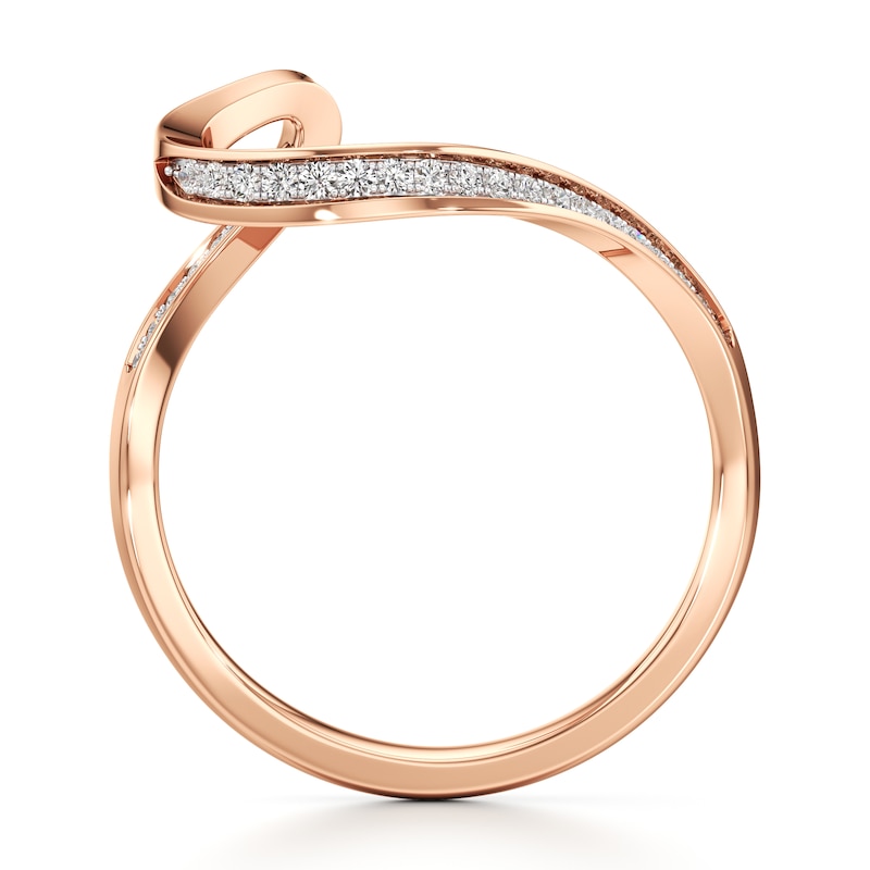 Main Image 2 of J'Lure Lab-Grown Diamond Contour Wedding Band 1/6 ct tw 18K Rose Gold