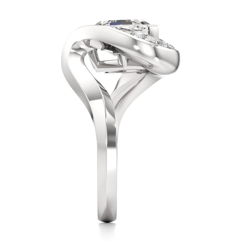 Main Image 3 of J'Lure Hexagon Step-Cut Lab-Grown Diamond Engagement Ring 3 ct tw 18K White Gold