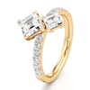 Thumbnail Image 4 of J'Lure Carre Step-Cut Two-Stone Lab-Grown Diamond Engagement Ring 1-7/8 ct tw 18K Yellow Gold