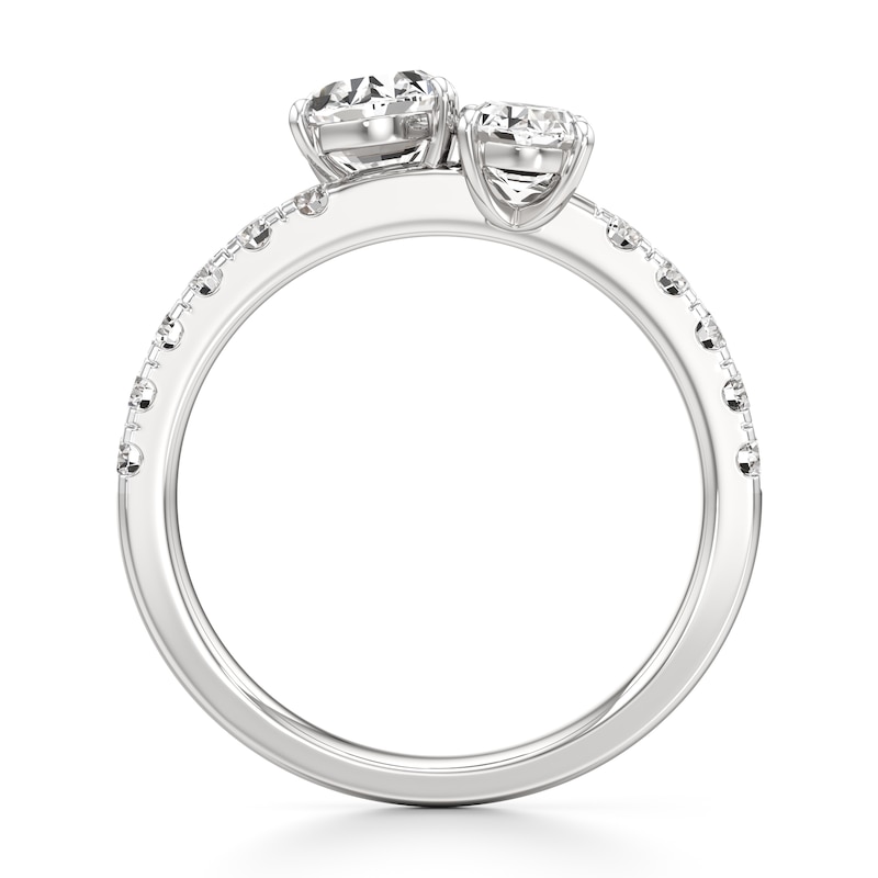 Main Image 2 of J'Lure Oval Step-Cut Two-Stone Lab-Grown Diamond Engagement Ring 1-7/8 ct tw 18K White Gold