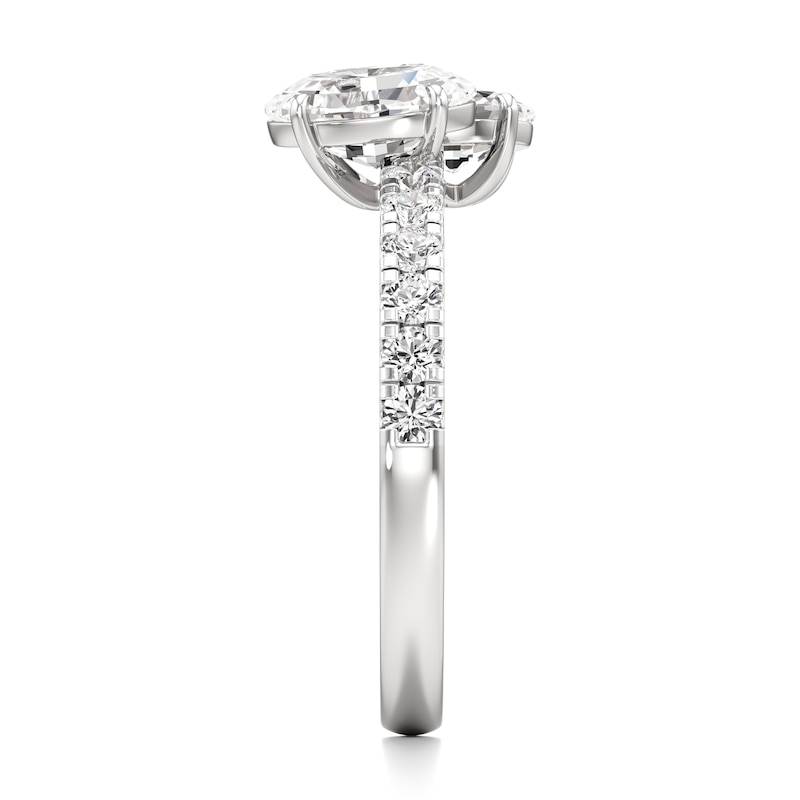 Main Image 3 of J'Lure Oval Step-Cut Two-Stone Lab-Grown Diamond Engagement Ring 1-7/8 ct tw 18K White Gold