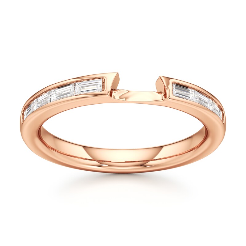 Main Image 1 of J'Lure Baguette-Cut Lab-Grown Diamond Contour Wedding Band 1/3 ct tw 18K Rose Gold