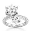 Thumbnail Image 1 of J'Lure Hexagon Step-Cut Two-Stone Lab-Grown Diamond Engagement Ring 4-3/4 ct tw 18K White Gold