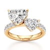 Thumbnail Image 1 of J'Lure Heart Brilliant-Cut Two-Stone Lab-Grown Diamond Engagement Ring 4-5/8 ct tw 18K Yellow Gold