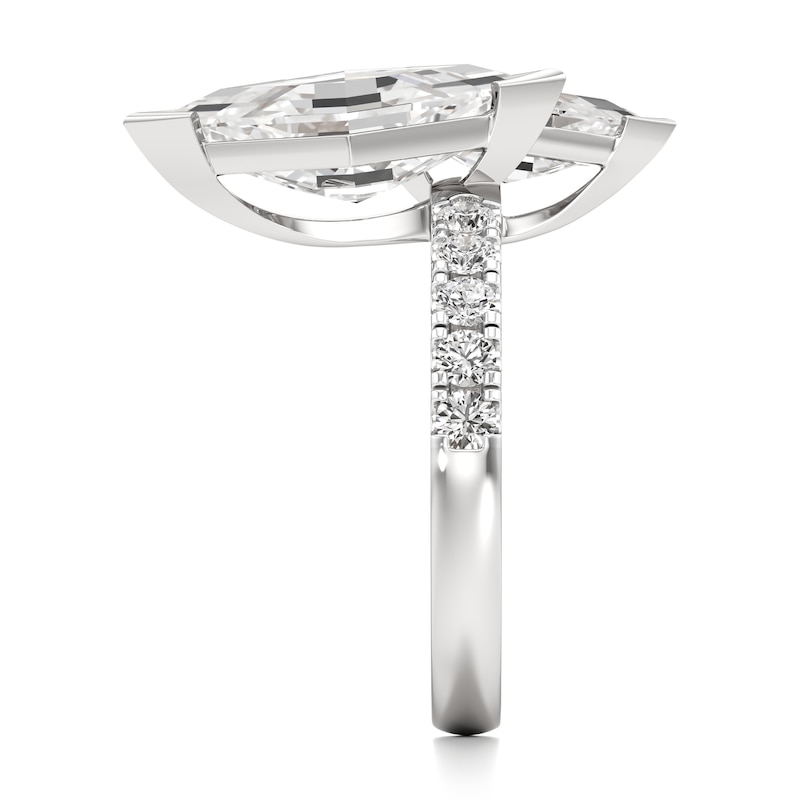 Main Image 3 of J'Lure Lozenge Step-Cut Two-Stone Lab-Grown Diamond Engagement Ring 4-5/8 ct tw 18K White Gold