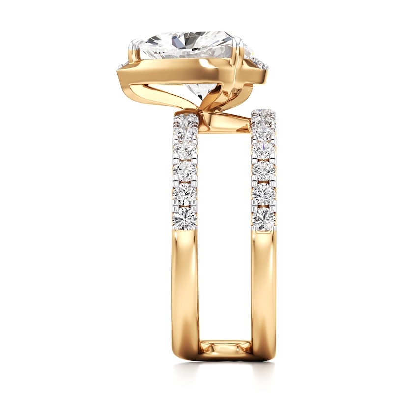 Main Image 3 of J'Lure Trillion Curved Brilliant-Cut Lab-Grown Diamond Spiral Engagement Ring 3-3/4 ct tw 18K Yellow Gold