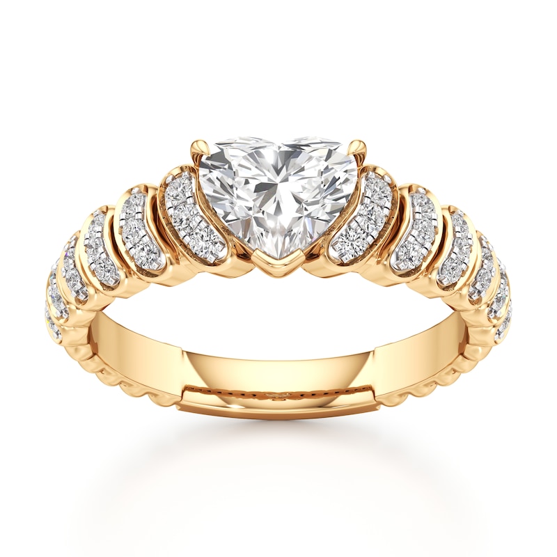 Main Image 1 of J'Lure Heart Brilliant-Cut Lab-Grown Diamond Engagement Ring 1-1/6 ct tw 18K Yellow Gold
