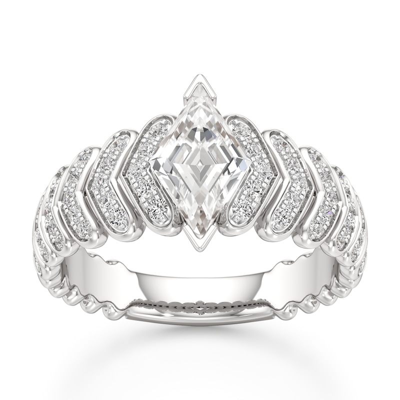 Main Image 1 of J'Lure Lozenge Step-Cut Lab-Grown Diamond Engagement Ring 1-3/8 ct tw 18K White Gold