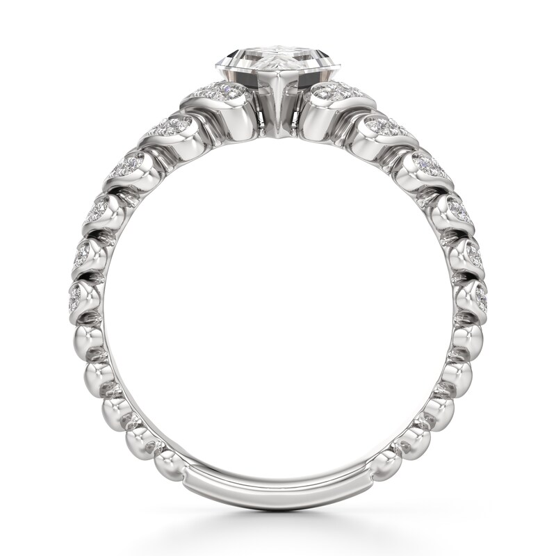 Main Image 2 of J'Lure Lozenge Step-Cut Lab-Grown Diamond Engagement Ring 1-3/8 ct tw 18K White Gold