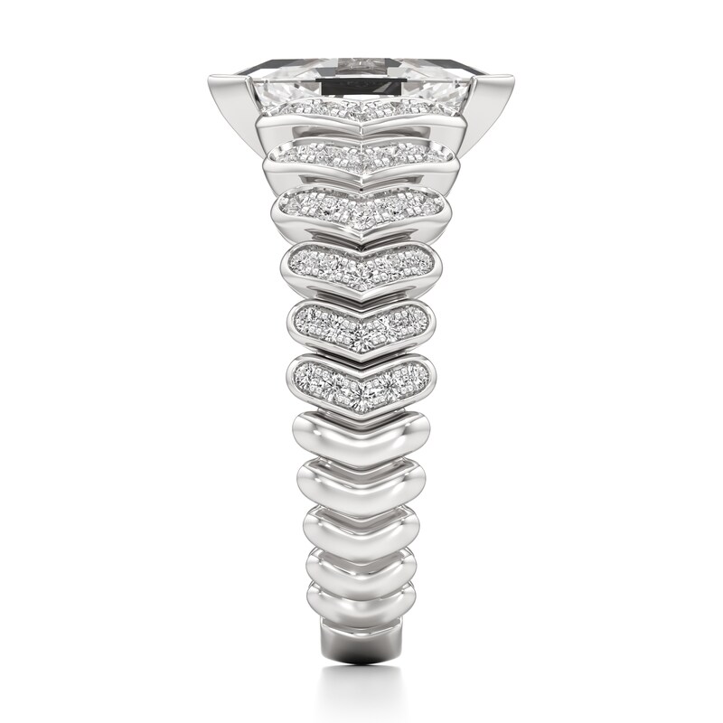 Main Image 3 of J'Lure Lozenge Step-Cut Lab-Grown Diamond Engagement Ring 1-3/8 ct tw 18K White Gold