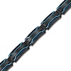 Thumbnail Image 2 of Men's Bar Link Chain Bracelet Black & Blue Ion-Plated Stainless Steel 8.5"