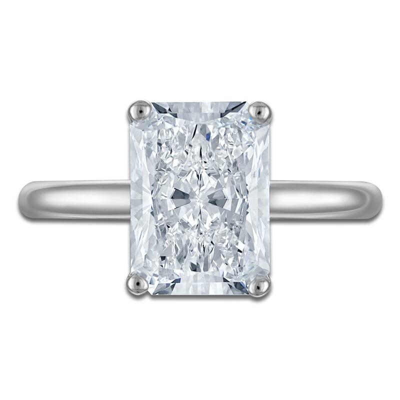 Radiant-Cut Lab-Created Diamond Solitaire Plus Engagement Ring 3 ct tw 14K White Gold (VS2/F)