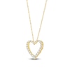 Thumbnail Image 2 of Lab-Grown Diamond Graduated Open-Heart Necklace 1/2 ct tw 14K Yellow Gold 18"