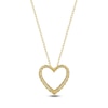 Thumbnail Image 3 of Lab-Grown Diamond Graduated Open-Heart Necklace 1/2 ct tw 14K Yellow Gold 18"