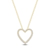 Thumbnail Image 1 of Lab-Grown Diamond Graduated Open Heart Necklace 1/4 ct tw 14K Yellow Gold 18"