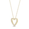 Thumbnail Image 2 of Lab-Grown Diamond Graduated Open Heart Necklace 1/4 ct tw 14K Yellow Gold 18"
