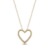 Thumbnail Image 3 of Lab-Grown Diamond Graduated Open Heart Necklace 1/4 ct tw 14K Yellow Gold 18"
