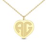 Thumbnail Image 1 of Initial Heart Necklace 24K Yellow Gold-Plated Sterling Silver 18"