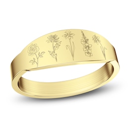 Birth Flowers Ring 14K Yellow Gold