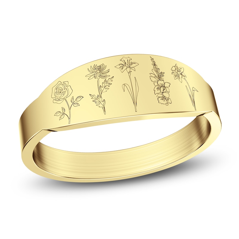 Main Image 1 of Birth Flowers Ring 14K Yellow Gold
