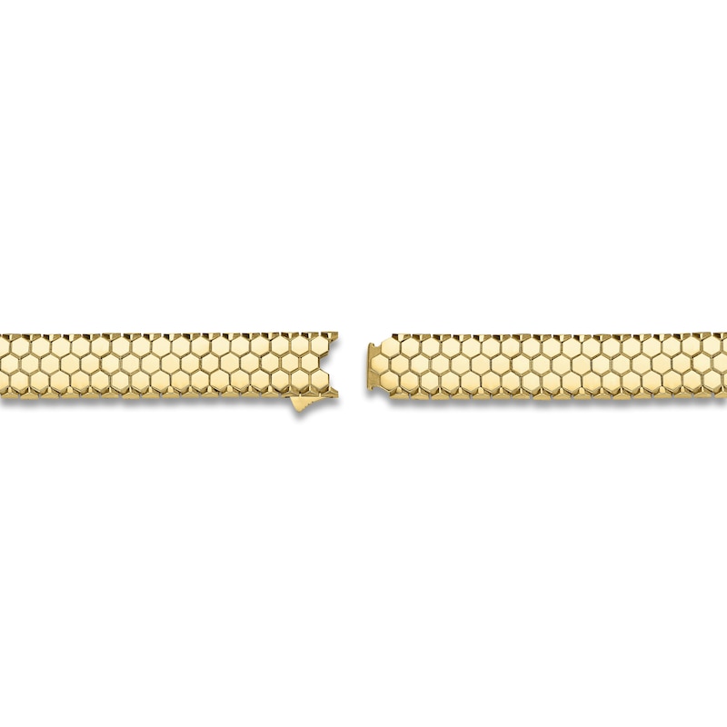 Main Image 4 of Men's Honeycomb Link Bracelet 14K Yellow Gold-Plated Stainless Steel 8"