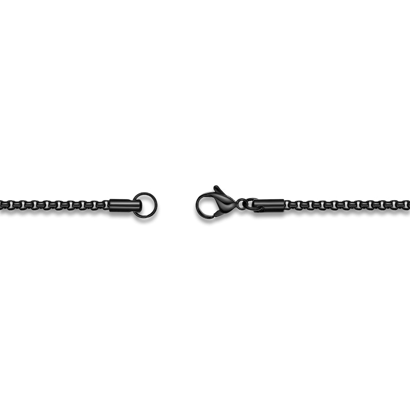 Main Image 3 of Men's Hammered Shield & Cross Necklace Black & Yellow Ion-Plated Stainless Steel 24"