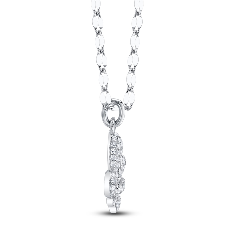 Main Image 2 of Shy Creation Diamond Pavé Fleur-de-Lis Necklace 1/8 ct tw 14K White Gold 18" JR55028290