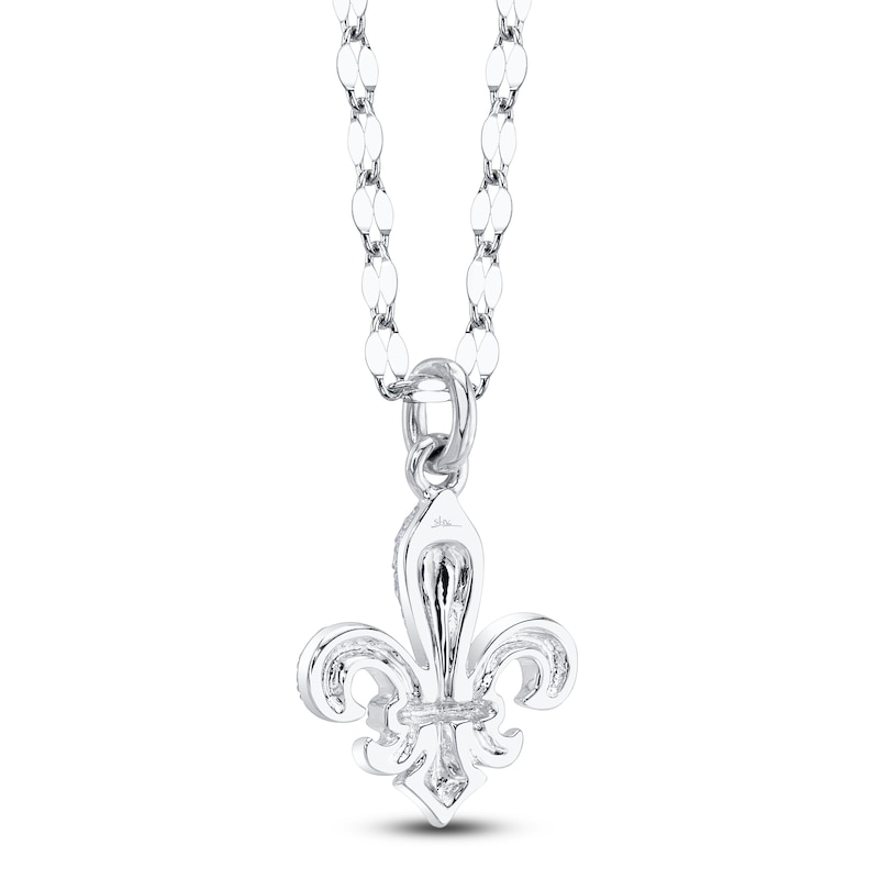 Main Image 3 of Shy Creation Diamond Pavé Fleur-de-Lis Necklace 1/8 ct tw 14K White Gold 18" JR55028290